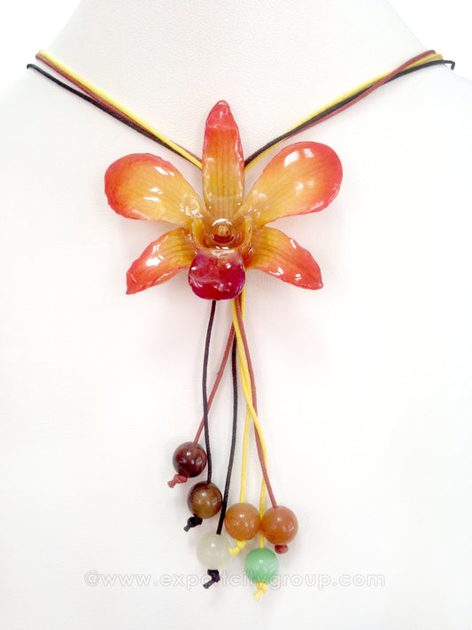 Lucy "Dendrobium" Orchid Bead Necklace (10 Pairs)