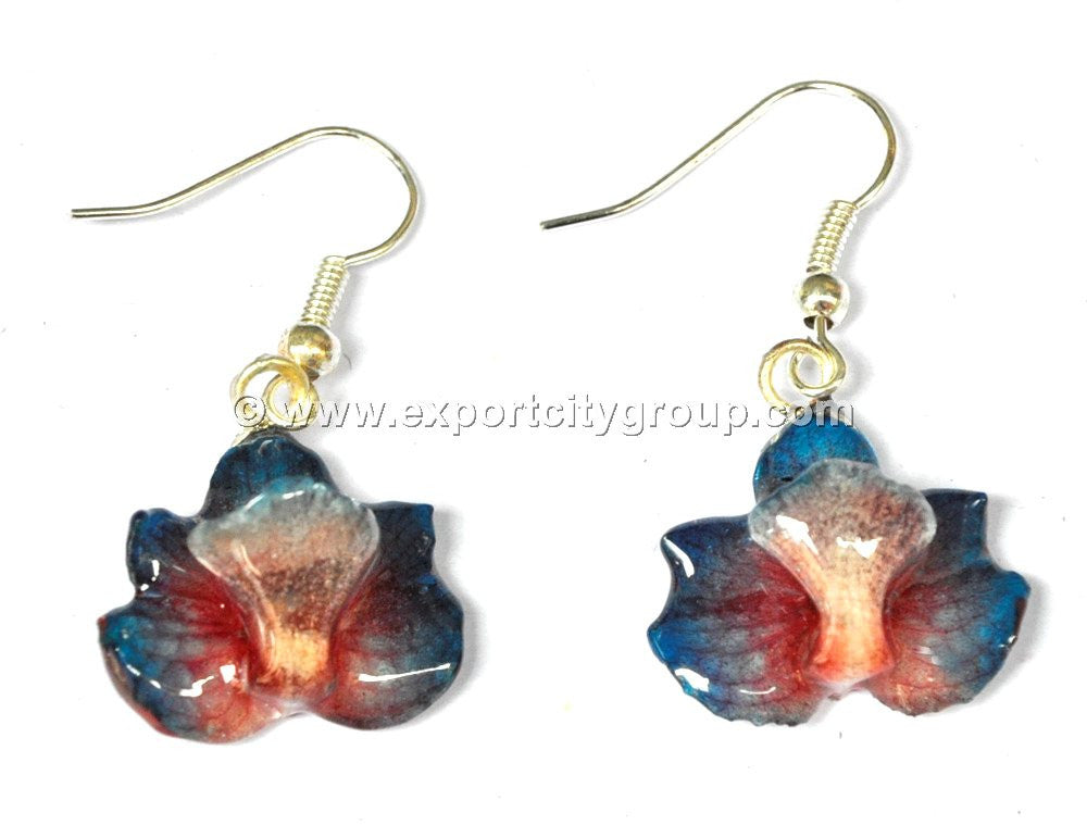 Rhynchocentrum MINI Orchid Jewelry Earring (Navy Blue)