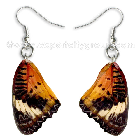 Real Butterfly Wings Jewelry Earring - Lacewing natural