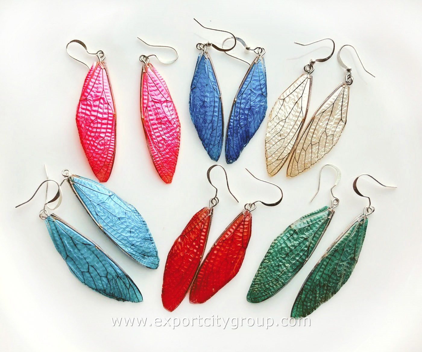 Real Cicadas Insect Wings Earring (Red)