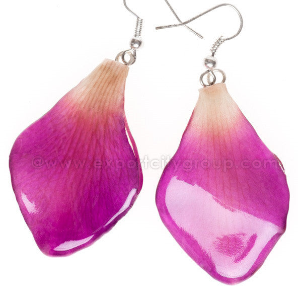 Sonia "Dendrobium" Orchid Petal Earring (Natural Purple)