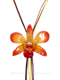 Lucy "Dendrobium" Orchid Bead Necklace (Orange)