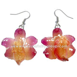 Aerides Odorata Orchid Jewelry Earring NATURAL (Pink Fuchsia)