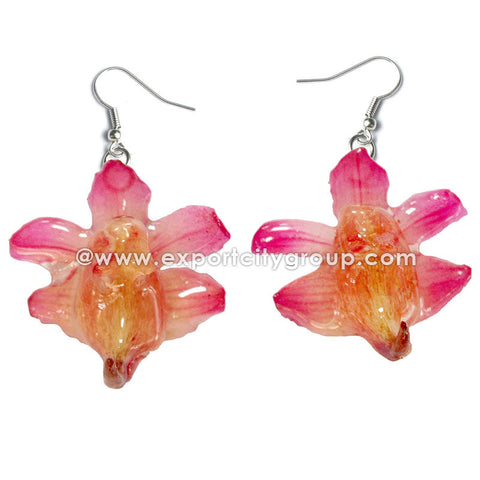 Aerides Odorata Orchid Jewelry Earring (Pink)
