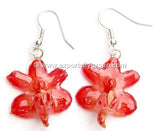 Aerides Odorata Orchid Jewelry Earring (Red)