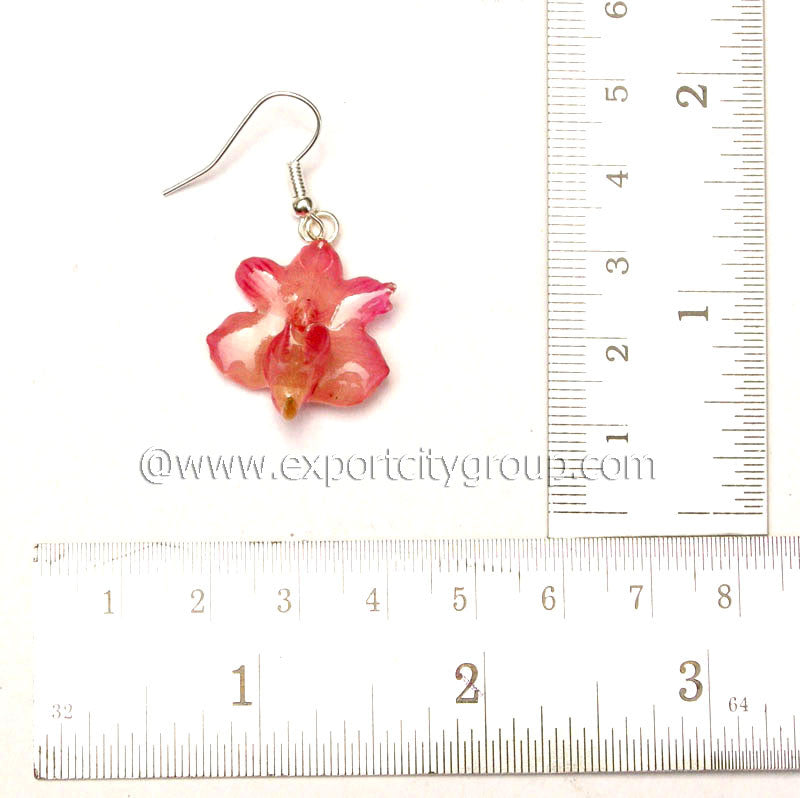 Aerides Odorata Orchid Jewelry Earring (Orange)