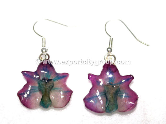 Aerides Rosea Orchid Jewelry Earring (Purple)