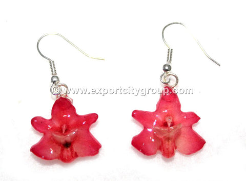 Aerides Rosea Orchid Jewelry Earring (Red)