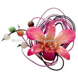Lucy "Dendrobium" Orchid Bead Necklace (Pink)