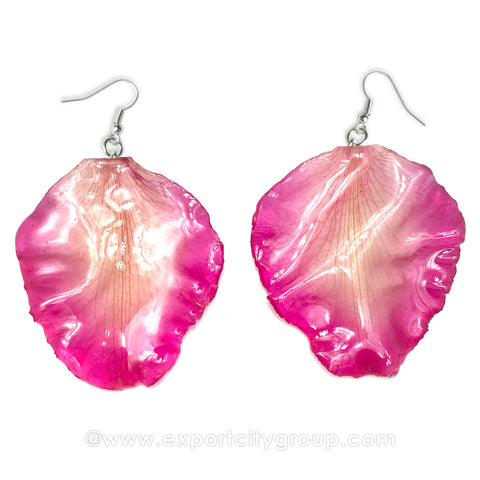 Cattleya Orchid Jewelry Petal Earring (Pink)