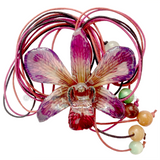 Lucy "Dendrobium" Orchid Bead Necklace (Purple)