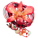 Lucy "Dendrobium" Orchid Bead Necklace (Red Scarlet)