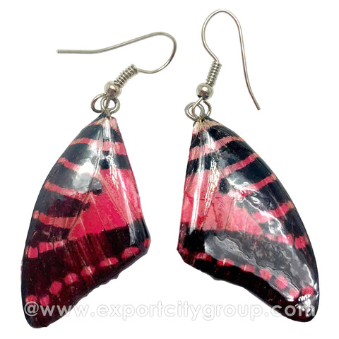 Real Butterfly Wings Jewelry Earring - Graphium (Red)
