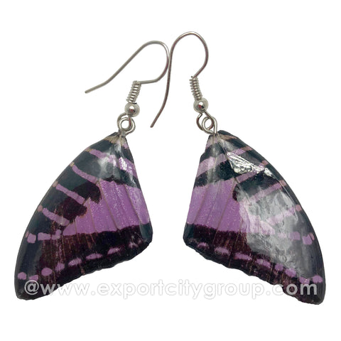 Real Butterfly Wings Jewelry Earring - Graphium (Purple)
