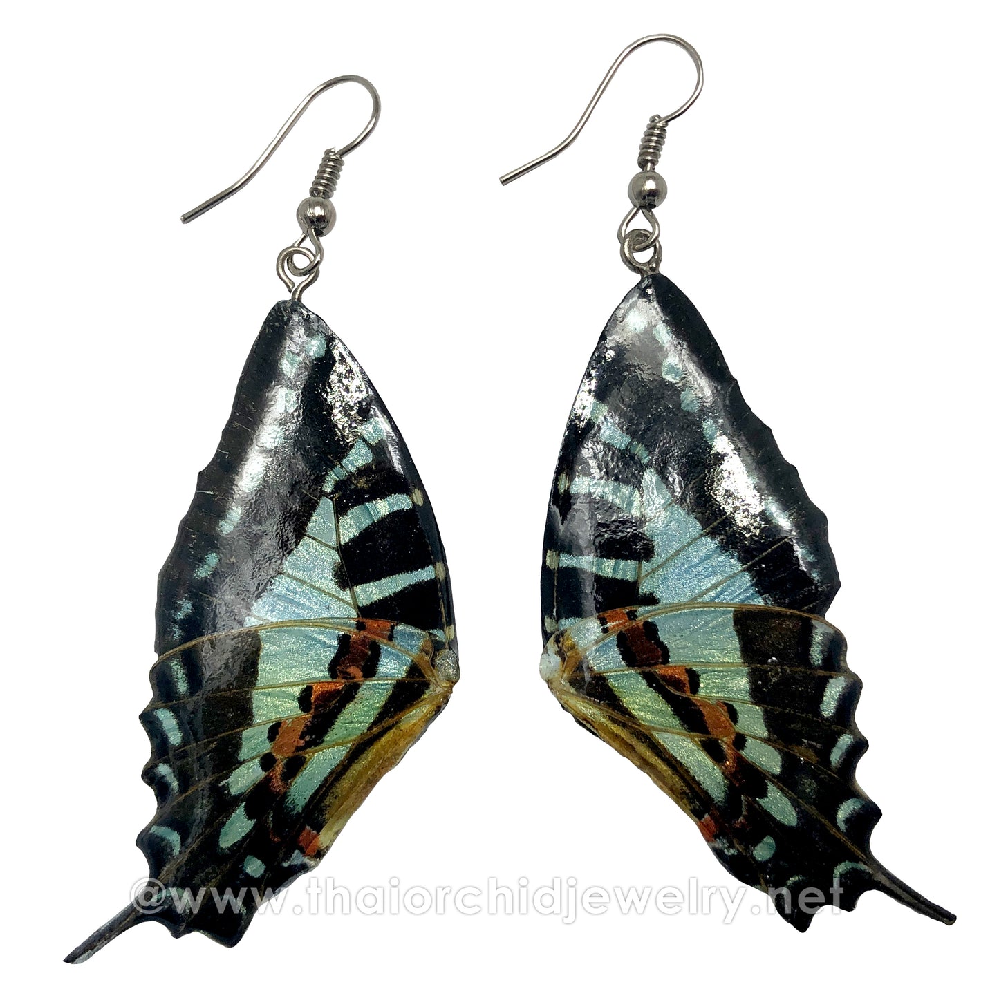 Real Butterfly Wings Jewelry Earring - Duo Butterfly (Blue Turquoise)
