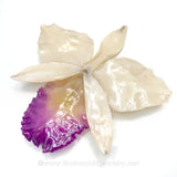 Cattleya Sakura "JUMBO" Orchid Jewelry Pendant (White/Cream)