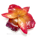 Cattleya Sakura "JUMBO" 5-6 inches Orchid Jewelry Pendant (Red/Orange)