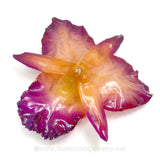 Cattleya Sakura "JUMBO" 5-6 inches Orchid Jewelry Pendant (Purple/Orange)