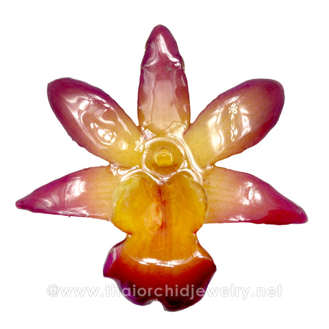 Dendrobium FORMOSUM Orchid PENDANT for DIY jewelry - PURPLE/YELLOW