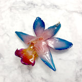 Dendrobium FORMOSUM Orchid PENDANT for DIY jewelry - RED/NAVY