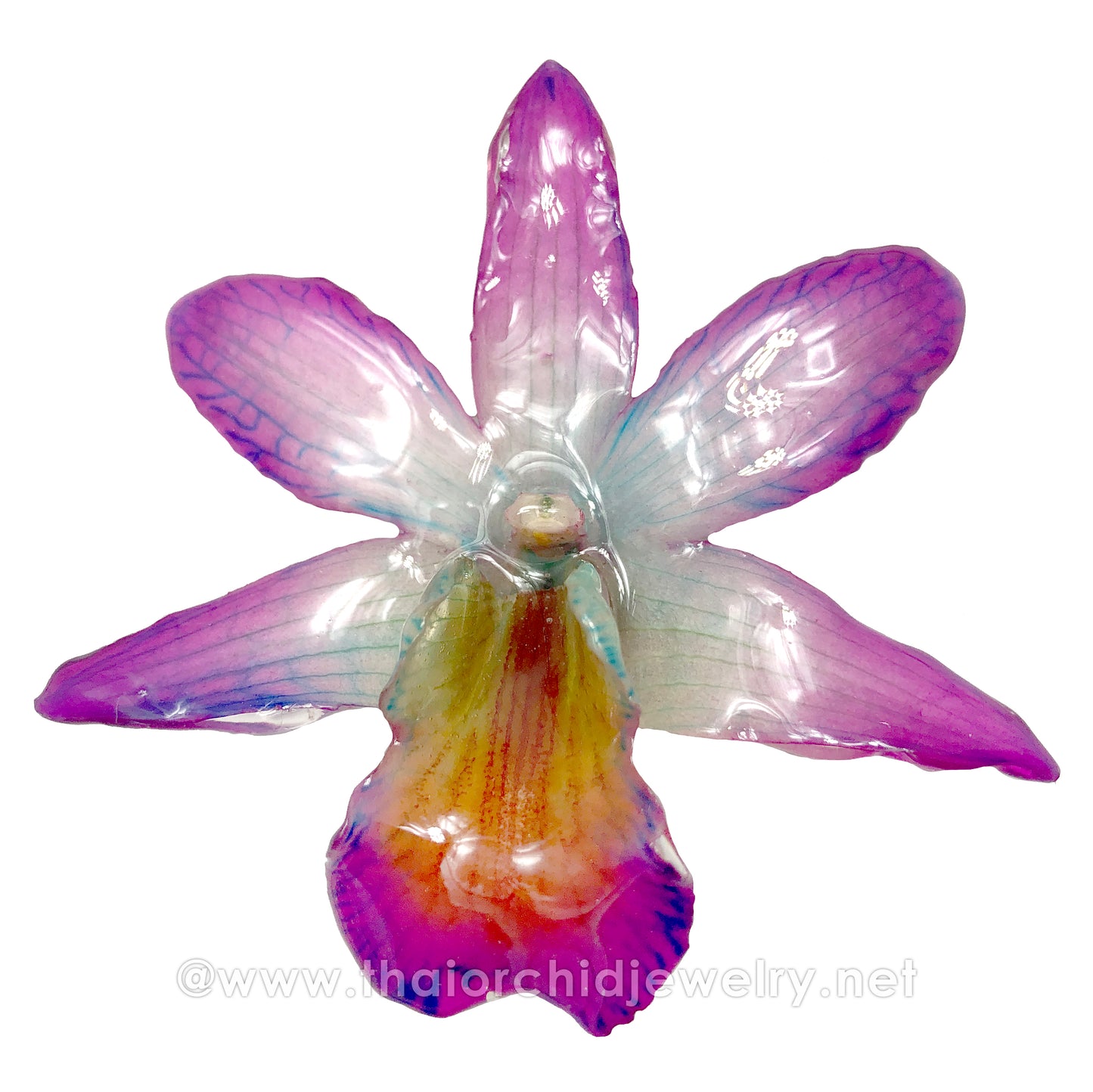 Dendrobium FORMOSUM Orchid PENDANT for DIY jewelry - PURPLE/BLUE