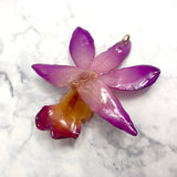 Dendrobium FORMOSUM Orchid PENDANT for DIY jewelry - PURPLE/PINK