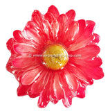 Chrysanthemum Daisy Mum Flower Jewelry pendant (Deep Red)