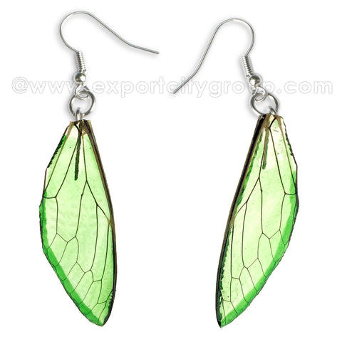 Real Cicadas Insect Wings Earring (Clear Green)