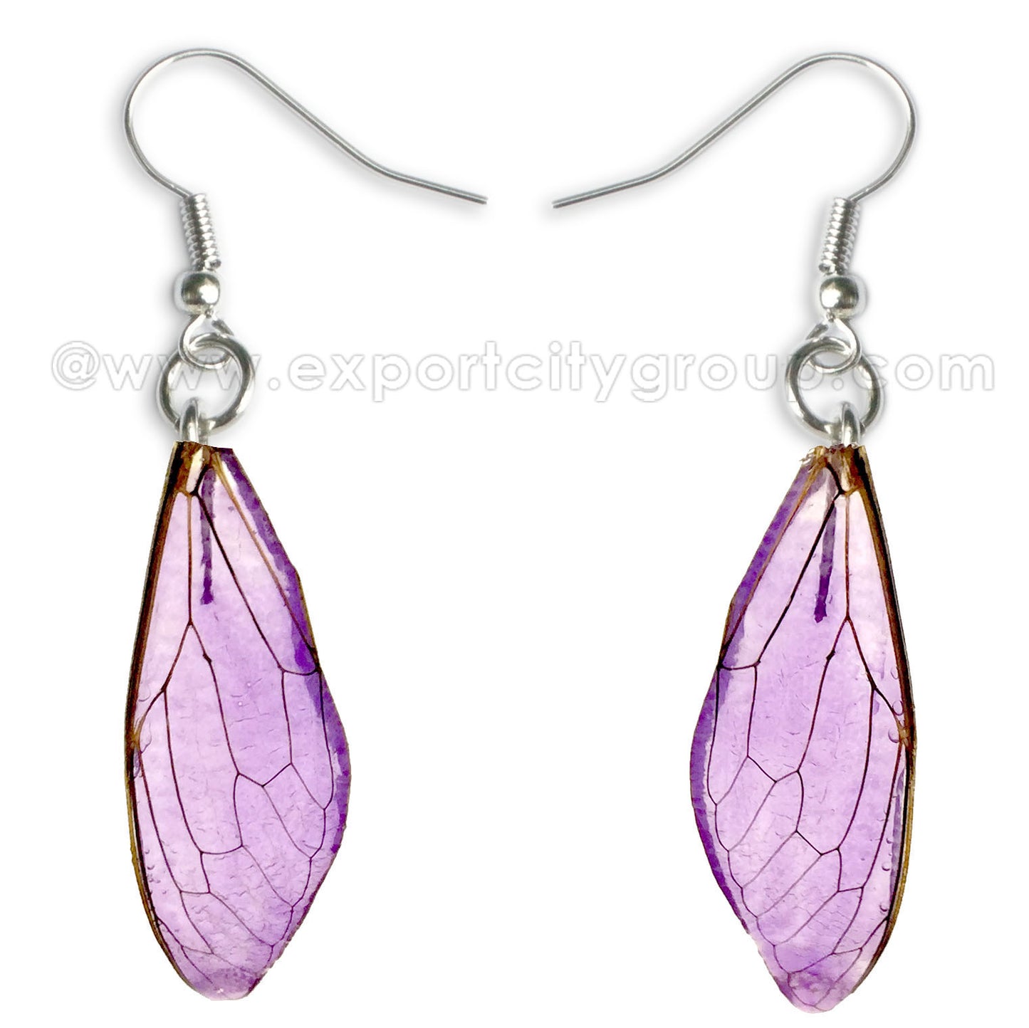 Real Cicadas Insect Wings Earring (Clear Purple)