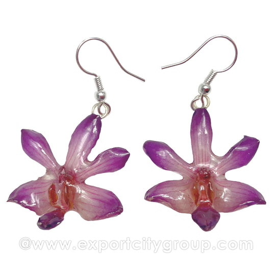 Doritis "Phalaenopsis" Orchid Jewelry Earring (Light Purple)
