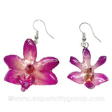 Doritis MEDIUM "Phalaenopsis" Orchid Jewelry Earring (Purple)