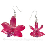 Doritis MEDIUM "Phalaenopsis" Orchid Jewelry Earring (Red)
