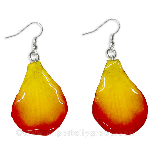 Lucy "Dendrobium" Orchid Petal Earring (Yellow Orange)