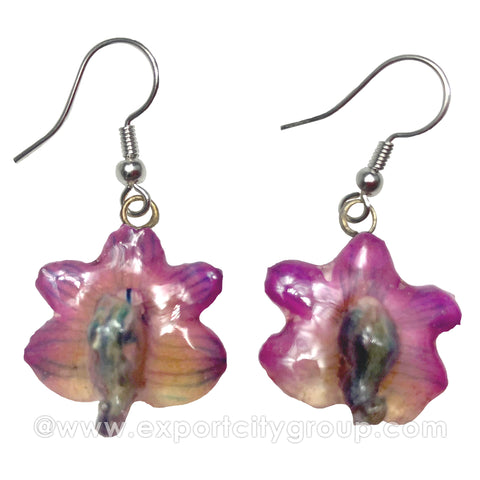 Aerides Odorata Orchid Jewelry Earring (Purple)