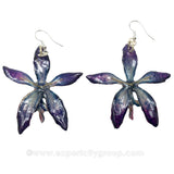 Staurochilus Fasciatus Bengal Tiger Orchid Jewelry Earring (Navy)