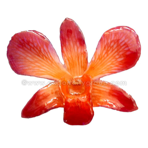 Lucy "Dendrobium" Orchid Pendant (Red / Orange)
