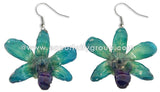 Mini "Dendrobium" Lucy Orchid Earring (Green)
