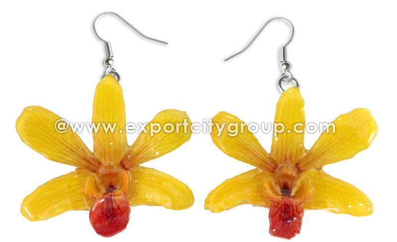 Mini "Dendrobium" Lucy Orchid Earring (Yellow)