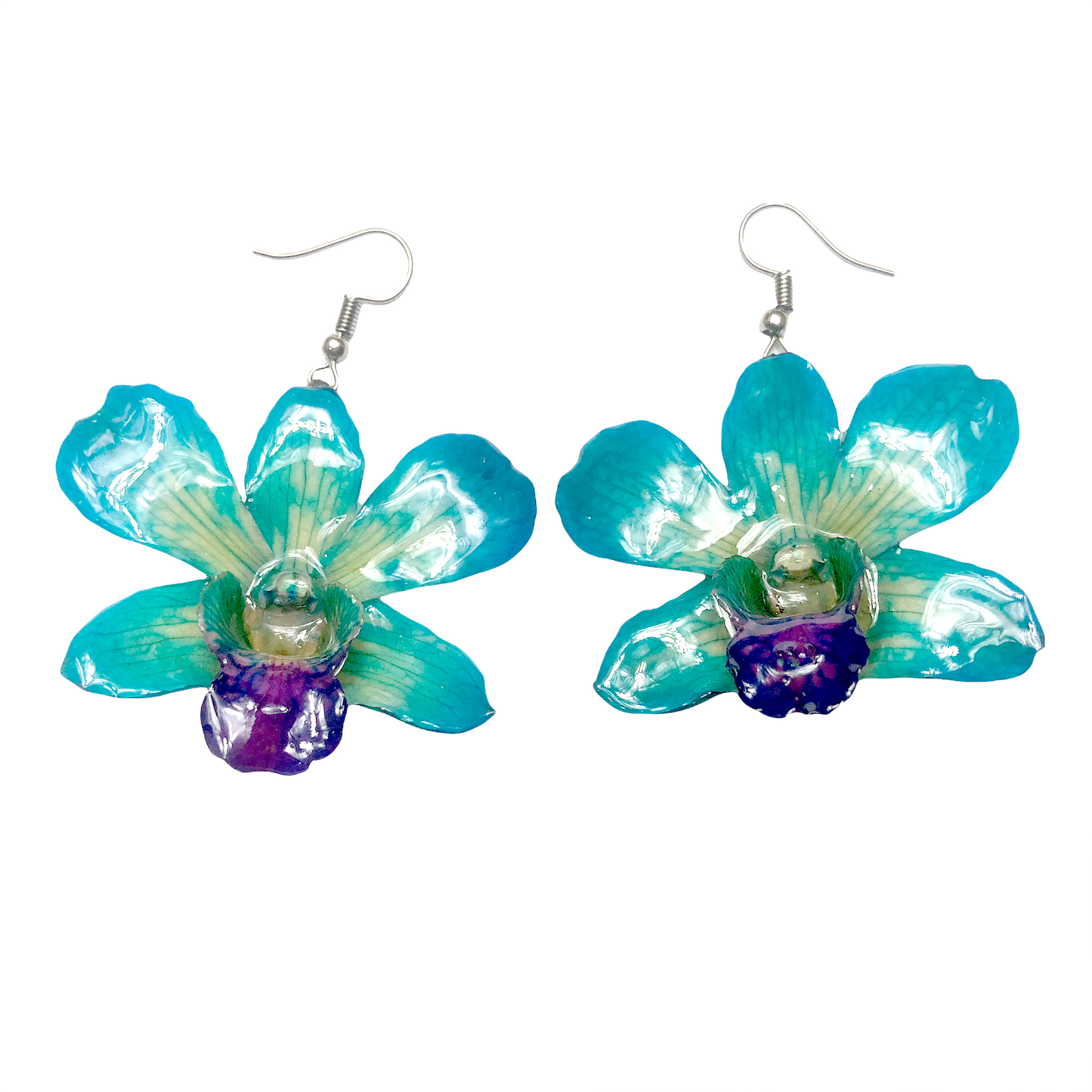 Mini "Dendrobium" Lucy Orchid Earring (Light Blue)