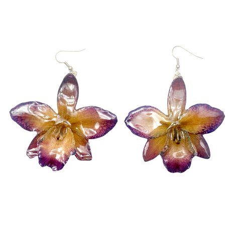 Cattleya Mini Orchid Jewelry Earring (Purple)