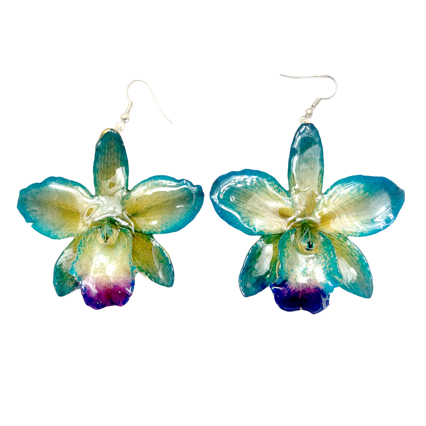 Cattleya Mini Orchid Jewelry Earring (Blue)