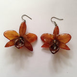 Parichii "Dendrobium" Orchid Earring (Dark Yellow)