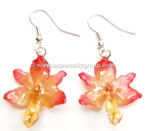 Rhynchorides (Bangkok Sunset) Orchid Jewelry Earring (Pink)