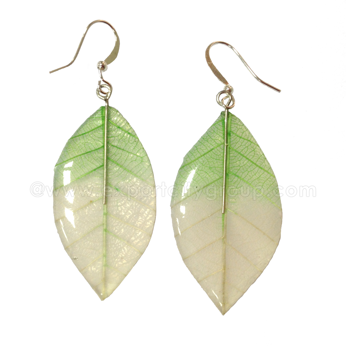 Real Leaf Jewelry Earring (Green Clear)