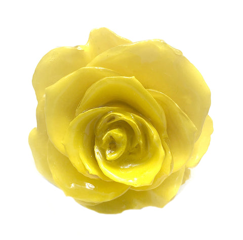 Yellow Real Flower Jewelry 3D ROSE in RESIN PENDANT or LOOSE PIECE