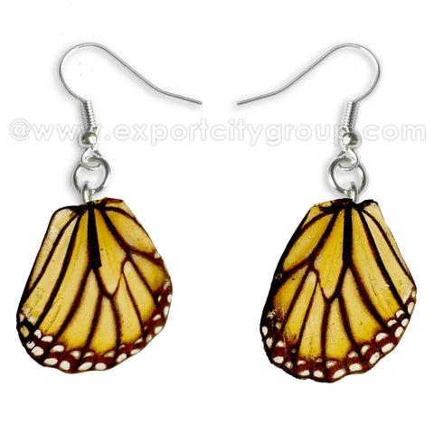 Real Butterfly Wings Jewelry Earring - Monarch natural