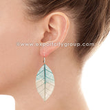 Real Leaf Jewelry Earring (Blue Clear)