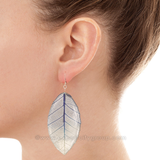 Real Leaf Jewelry Earring (Navy Clear)