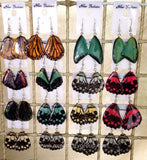 Real Butterfly Wings Jewelry Earring - Graphium natural