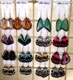 Real Butterfly Wings Jewelry Earring - Duo Lacewing natural